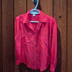 Jonathan Martin Red Button Down Silk Shirt